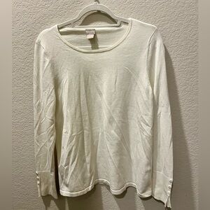 Chico’s White Lightweight Sweater
